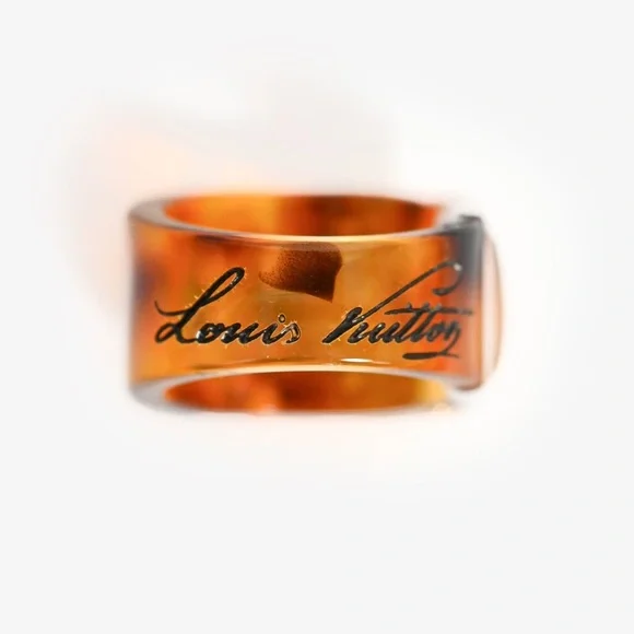 Louis Vuitton Gold and Tan Ring